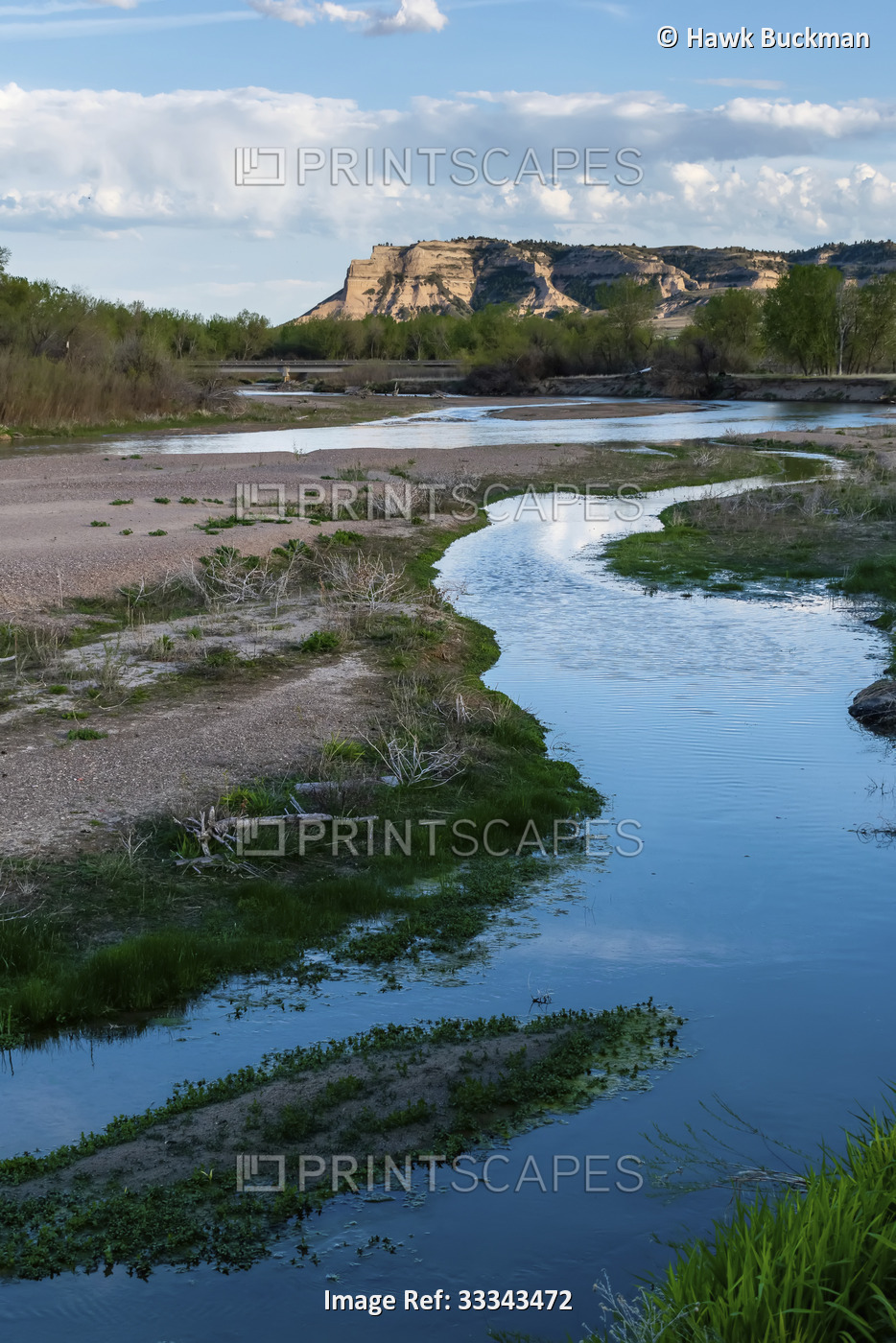 North Platte River, Scotts Bluff National Monument; Nebraska, United States of ...